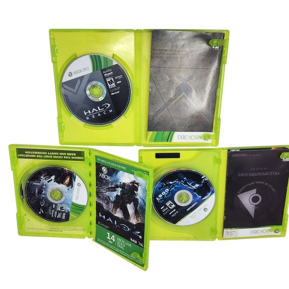 Halo Game Bundle Lot Of 3 Microsoft Xbox 360 Reach, War And 4 With Case - Picture 3 of 4